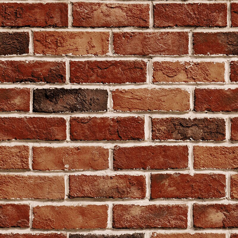 3D Retro Nostalgic Brick Red Brick Wallpaper Chinese Restaurant Clothing Store Background Wall Brick Brick Wallpaper: Brown