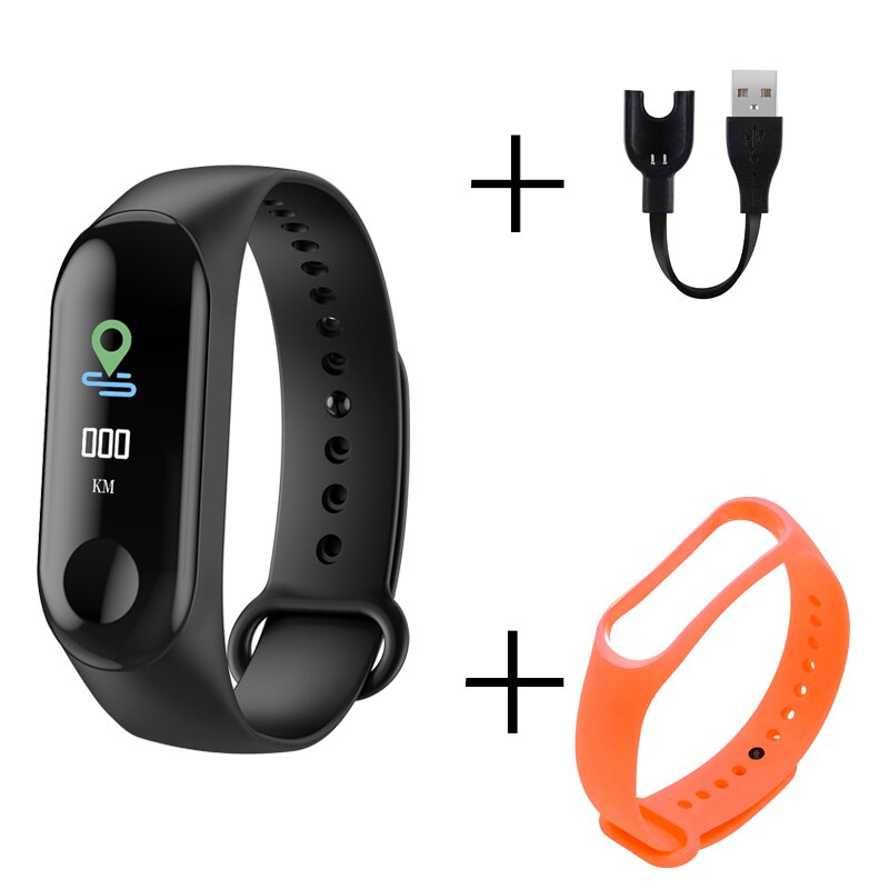 Smart Armband Kleurenscherm Hartslag Running Fitness Armband Bluetooth Horloge Activiteit Tracker Mannen Vrouwen Sport Smart Horloges: B orange