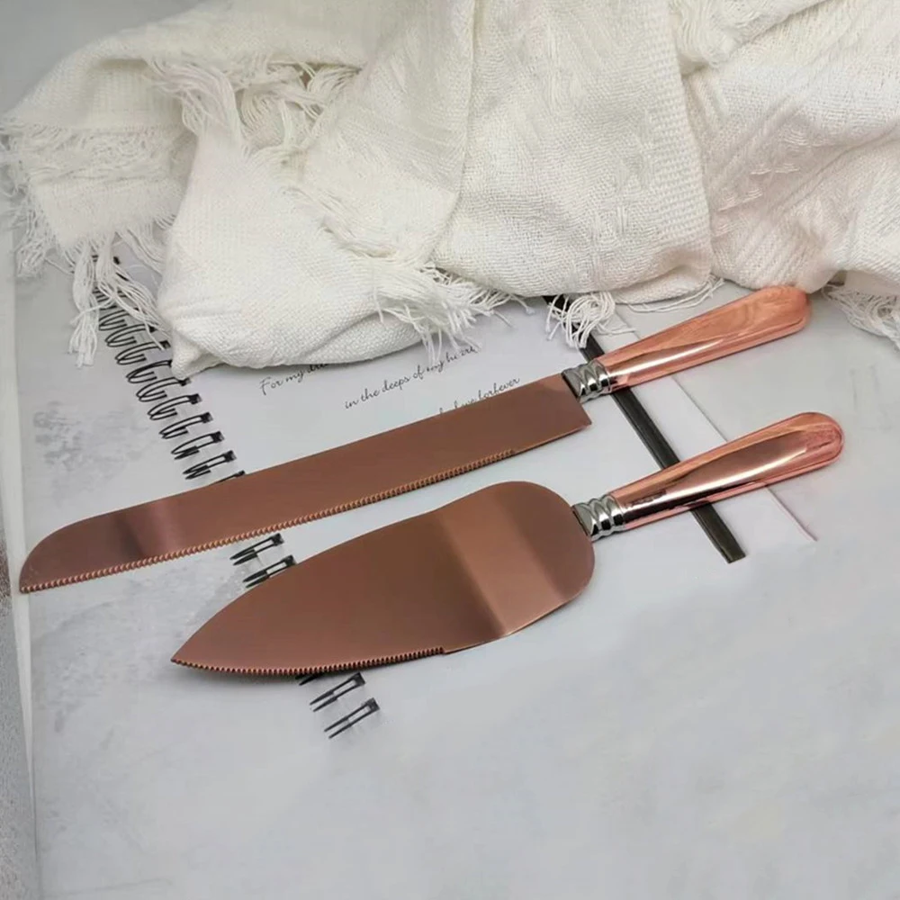 Couteau à gâteau de mariage en acier inoxydable, pelle à Dessert domestique, outils de cuisson de tarte pour fête d'anniversaire, couteaux diviseurs pour Pizza et fromage: kaki foncé
