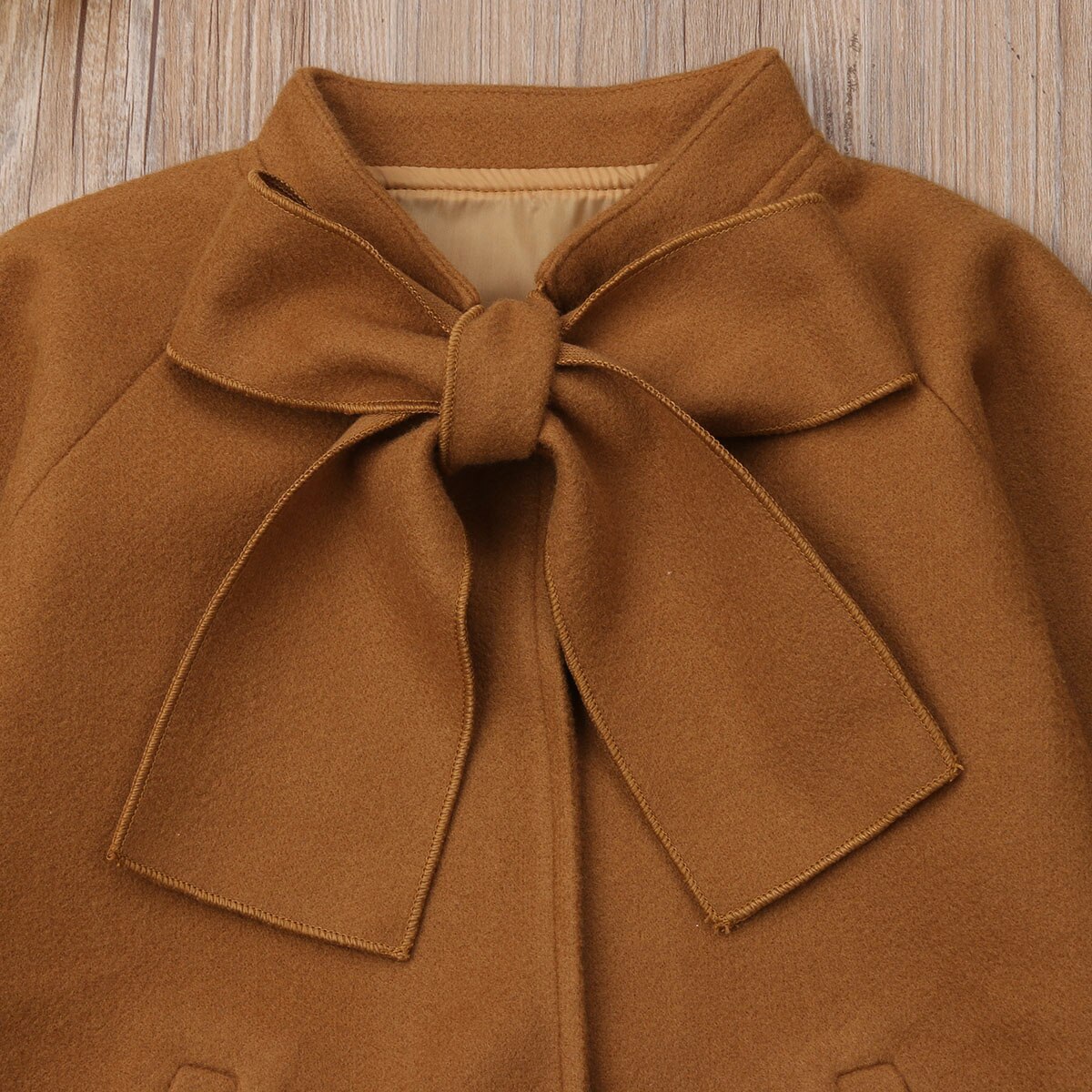 Emmababy Voorraad Kid Baby Meisje Winter Warme Wollen Boog Jas Overjas Uitloper Jas Kleding