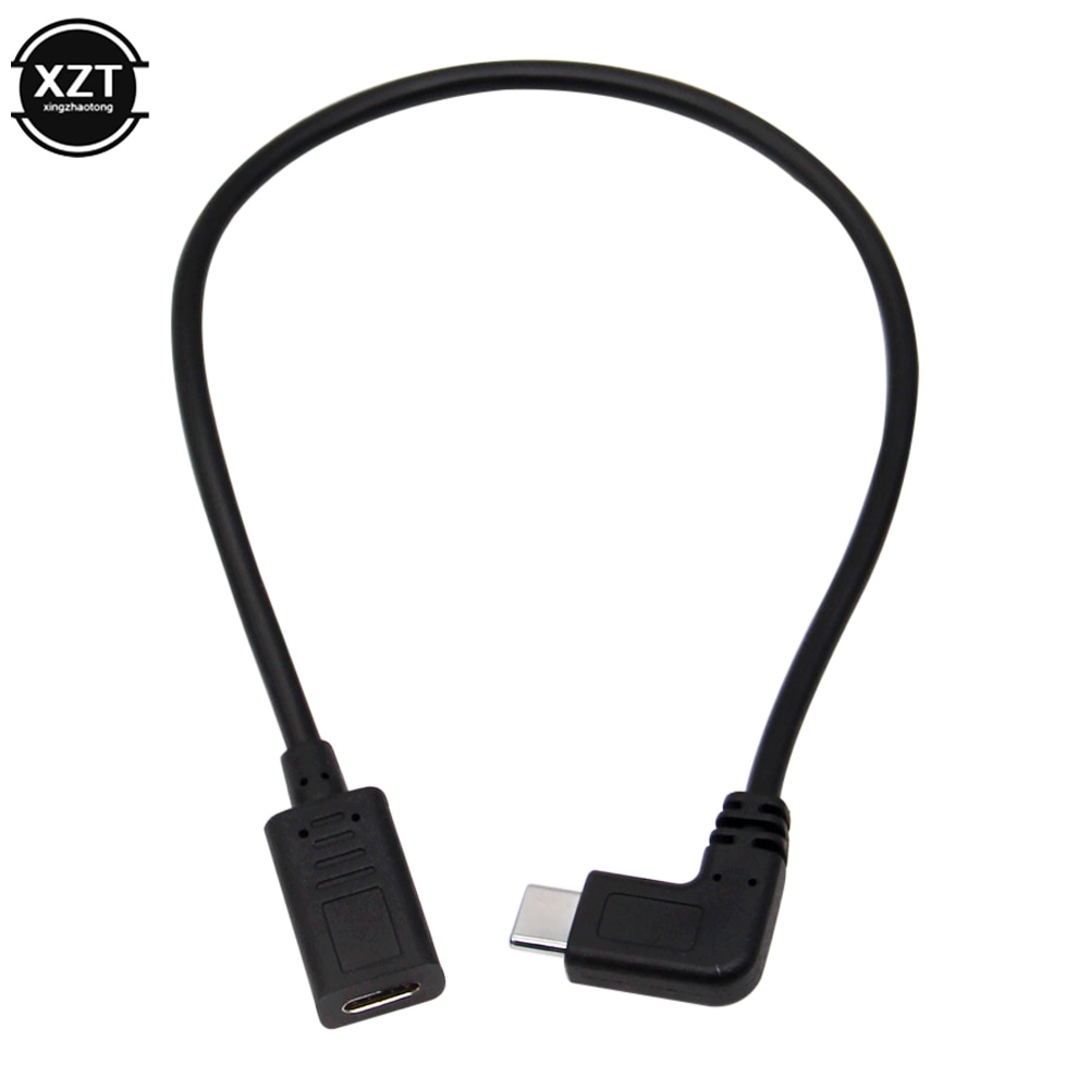 Usb 3.1 tipo c macho para fêmea cabo adaptador 90 graus extensão cabo de dados cabo extensor cabo usb c cabo de carregamento de dados