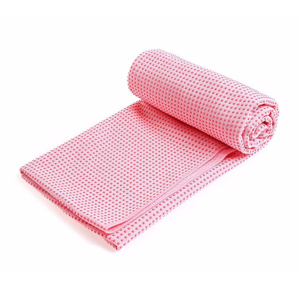 Yoga Mat Towel - 4mm Thick - Non-Slip Yoga Blanket - Eco-Friendly Material: Pink