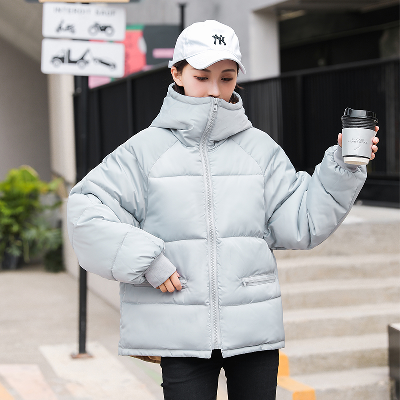 Dikke dames parka's effen losse dames winter puffer jas plus size koreaanse stijl capuchon opstaande kraag casual overjas vrouw