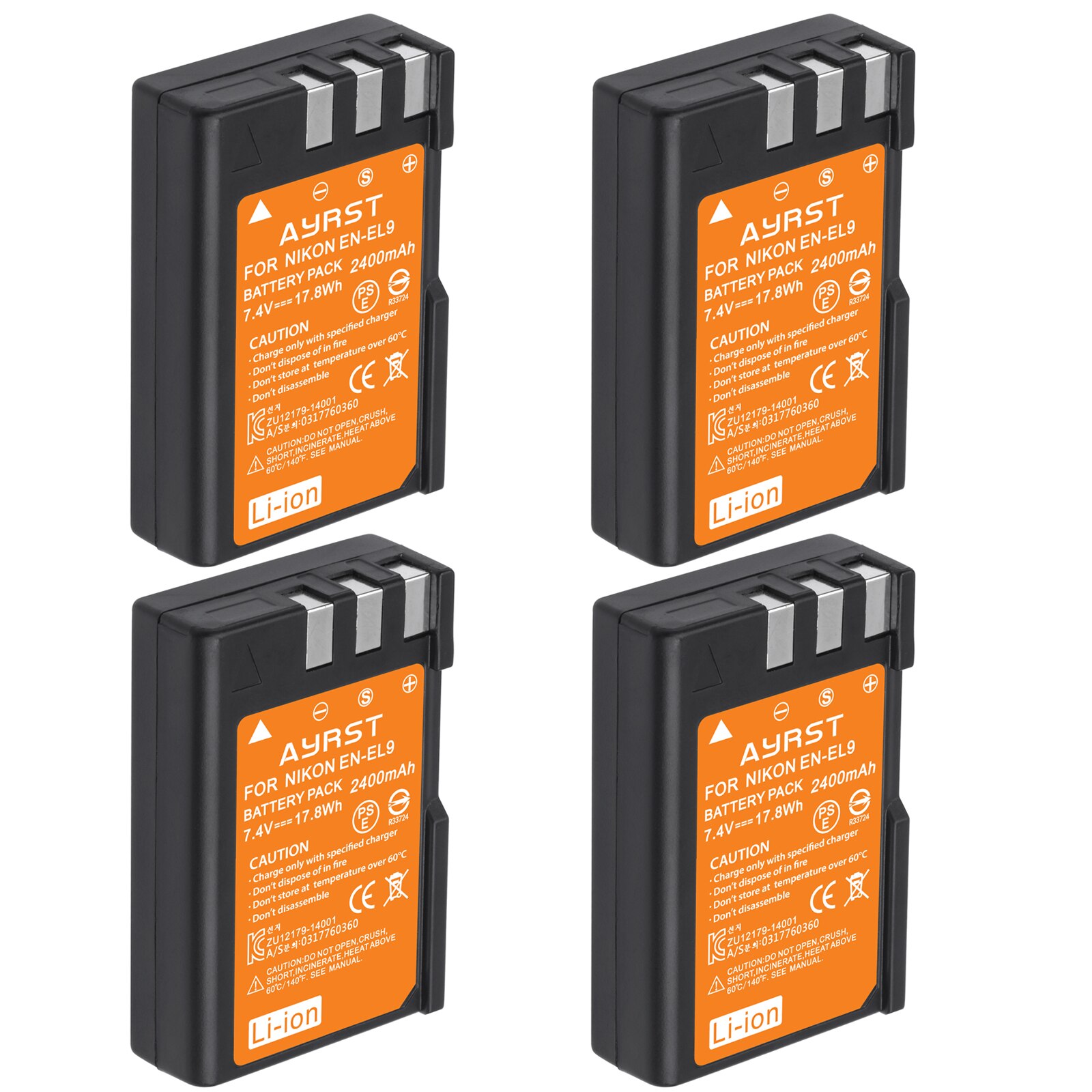 Batterie d'appareil photo 2400mAh EN-EL9 EN EL9 EN-EL9a EN EL9a pour appareil photo Nikon EN-EL9a D40 D60 D40X D5000 D3000: green