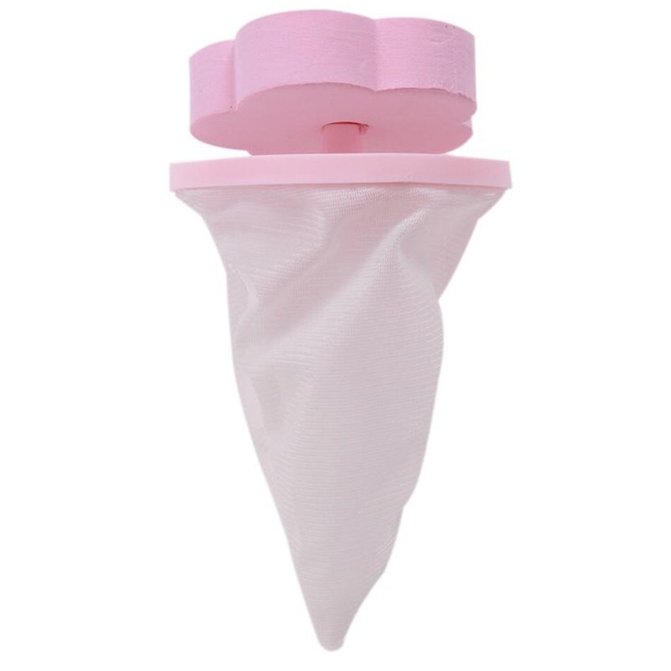 VOGVIGO Plum-shaped Washing Machine Hair Remover Cleaning Net Bag Washing Machine Floating Filter Except Sticky Hair Net Bag: Pink