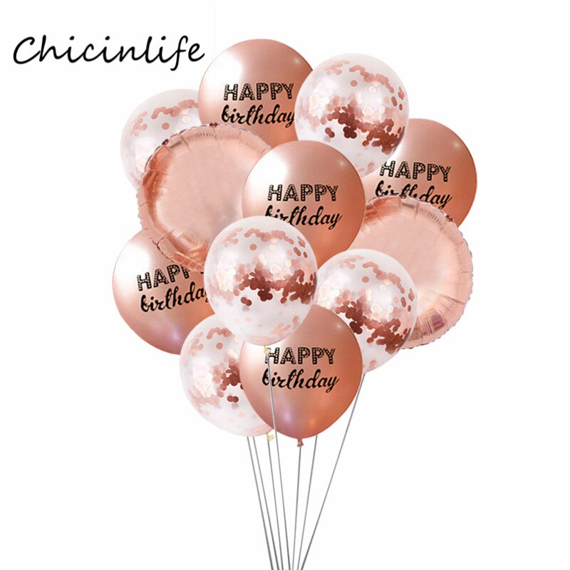 Chicinlife Rose gold Happy Birthday Latex Balloons Baby Shower Party Balloons Birthday party Decoration Birthday Balloon: F