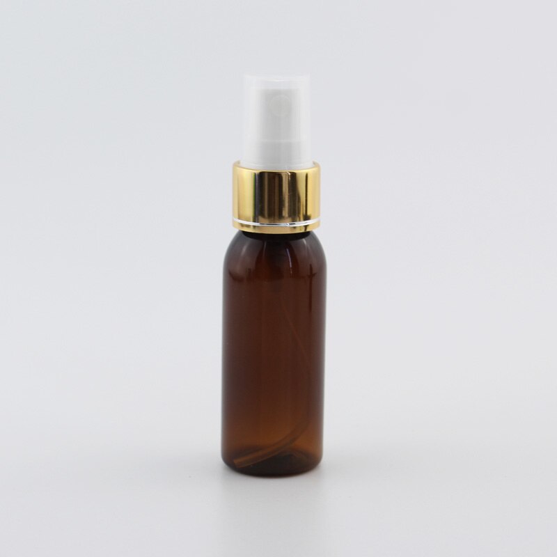 30ml Kleine Plastic Hervulbare Flessen Met Gouden Aluminium Sproeier Pomp 30cc X 50 Mist Spray Container Mini Parfum fles