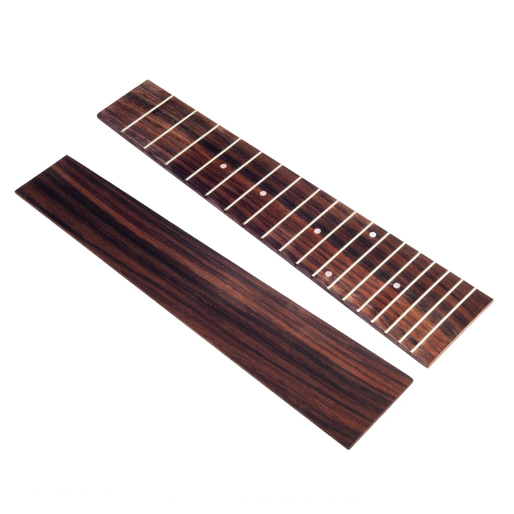 NAOMI DIY Ukulele Fingerboard Replacement Wooden Ukulele Neck Fretboard Solid Rosewood Ukulele Fretboard: Guitalele Dots