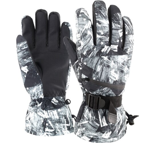 Handschuhe warm Und Samt Winter draussen Reiten Ski Handschuhe Graffiti Sport Wasserdicht Nicht-Unterhose Bergsteigen Touchscreen Handschuhe: Schwarz Graffiti / M