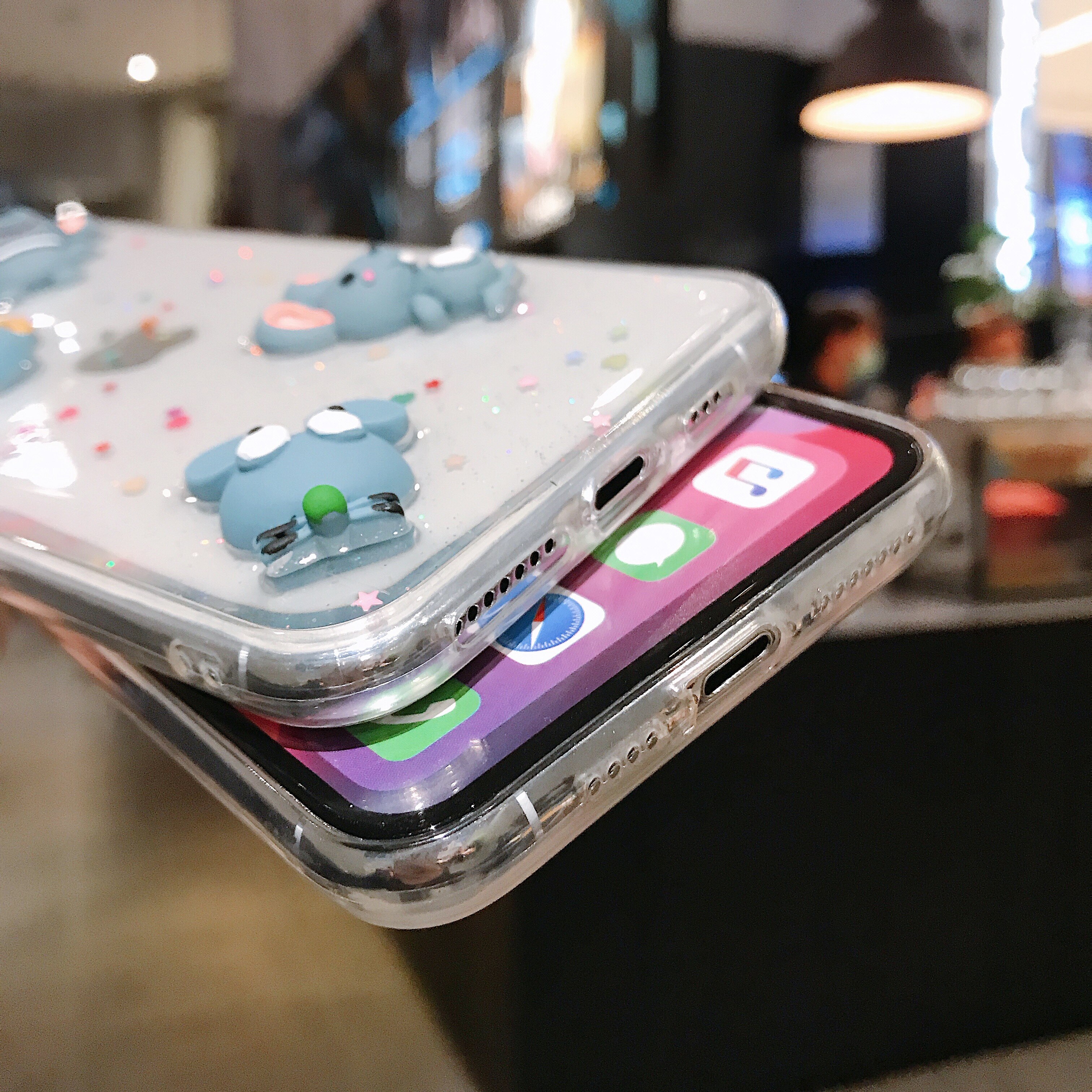 SE2020 Bling Glitter 3D Colorful Mouse Rat Shockproof Phone Case For iPhone 6 6s 7 8 Plus 10 11 Pro Max Xs XR Clear Case