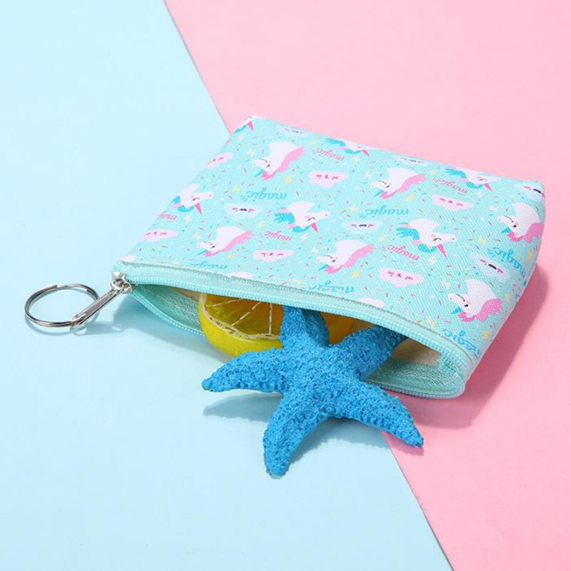 Monederos con cremallera para niños y niñas, Mini monedero para calderilla, Kawaii, Animal, unicornio, flamenco, 1 unidad