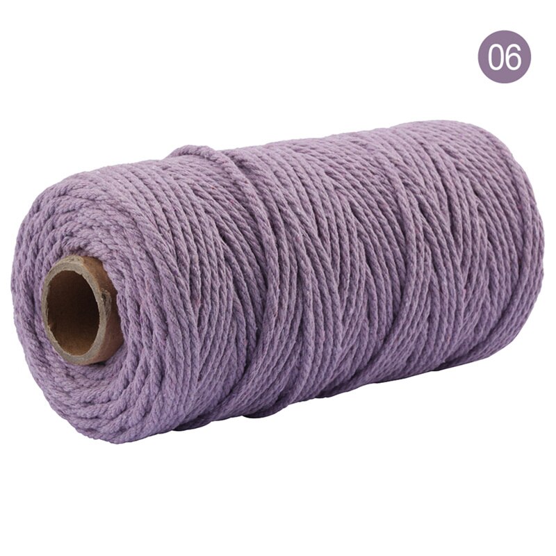Cordon coloré 100% coton de 3mm, cordelette pour macramé artisanal, accessoire décoratif pour de mariage, 100 mètres/rouleau: color 06