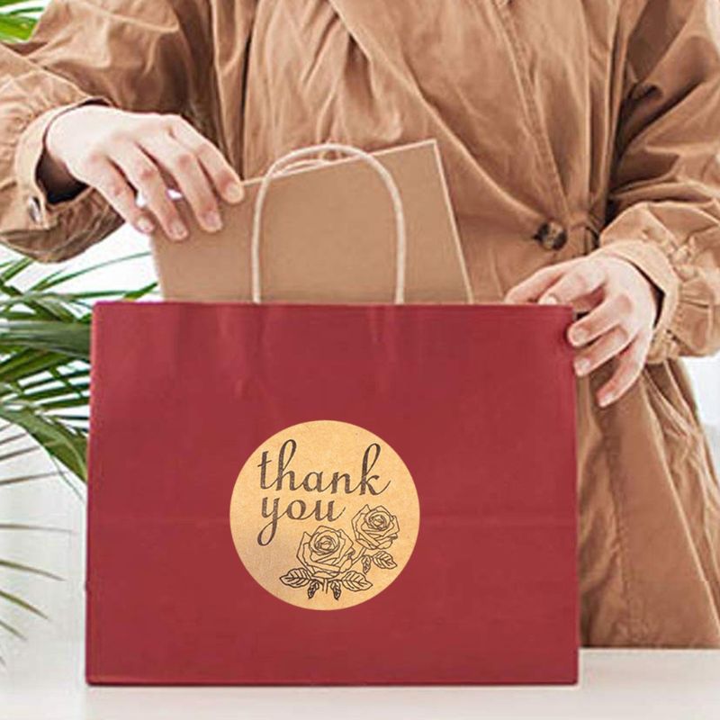 500 stuks/rol 15 ontwerpen bloemen bedankjes kraft stickers ronde zegellabels handgemaakte scrapbooking verpakking