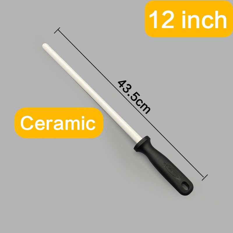 RISAM Kitchen tool sharpening stick white High-performance ceramic material 6 "8" 10 "12" hand-held sharpening rod