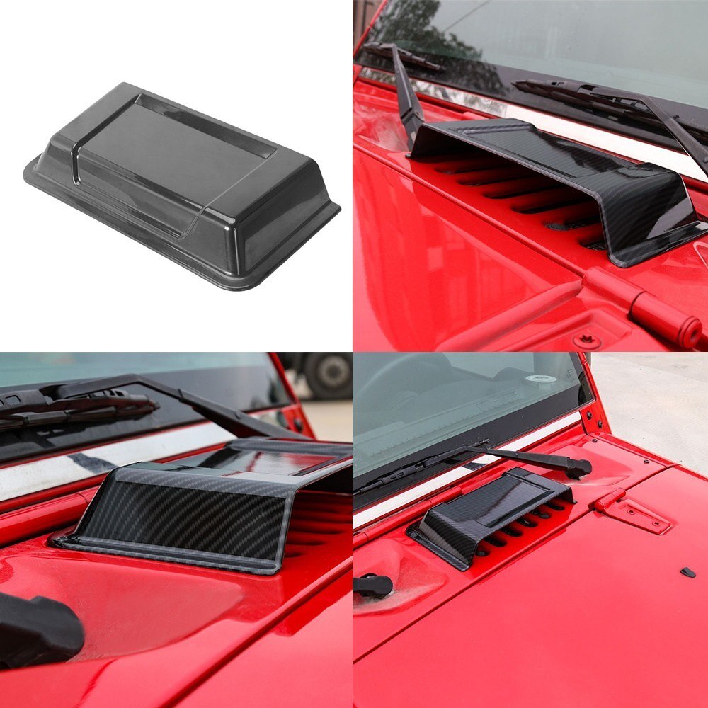 Car Air Flow Intake Hood Engine Decorative Simulation Cover Vent Bonnet Air Flow Air Flow Decorative Bonnet Vent Cover: Black