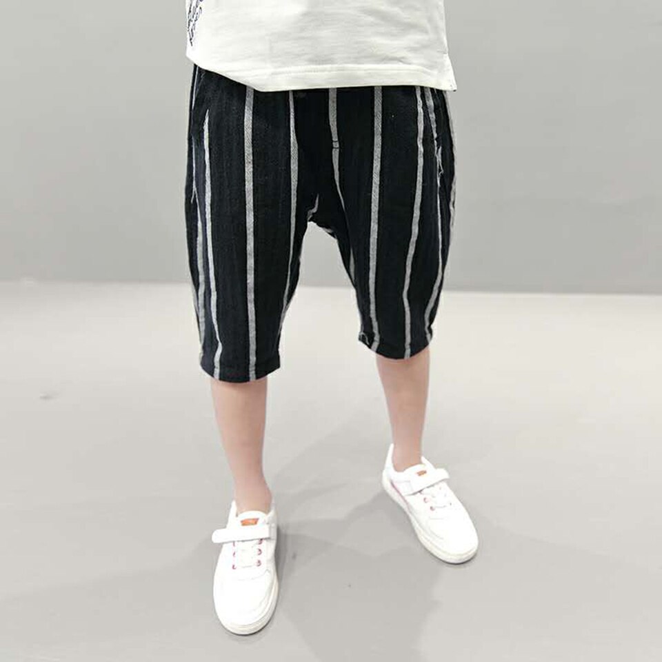 Pantalones cortos de cintura elástica para niños, ropa de para niños de 4 a 13 años, pantalones cortos rectos informales, novedad de verano