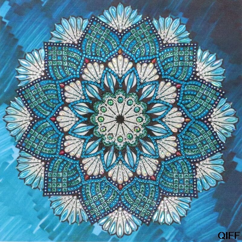 Cirkel mandala 5d specialformet diamantmaleri broderi håndarbejde rhinsten krystal kors håndværkssømssæt gør det selv: 06