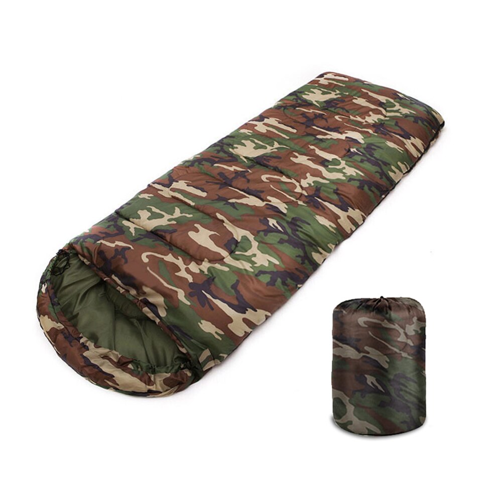 170t tårefast polyester camping sovepose letvægts varm kuvert-type backpacking rejser vandre camping sovepose: Armygreen camouflage