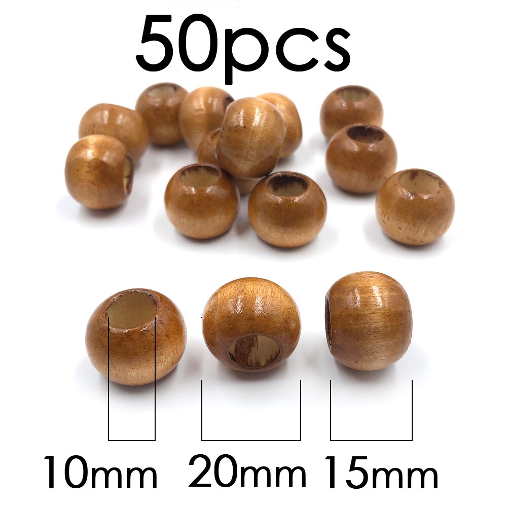 Grandes perles de café en bois naturel marron, grosses perles rondes en bois , amples, 15x20mm pour bracelet de fabrication de bijoux, bricolage, 50pcs: 20x15mm50pcs coffee