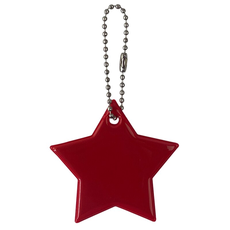 Meilite 500 stearinlys stjerne vedhæng charme taske tilbehør reflekterende nøgleringe til brug i trafiksikkerhed: Stor rød