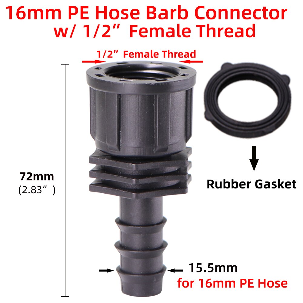 4PCS 1/2" 3/4" Male Female Thread Connector to 16/20/25mm Barb Adapter PE Tubing Joints Garden Drip Irrigation Coupling Fittings
