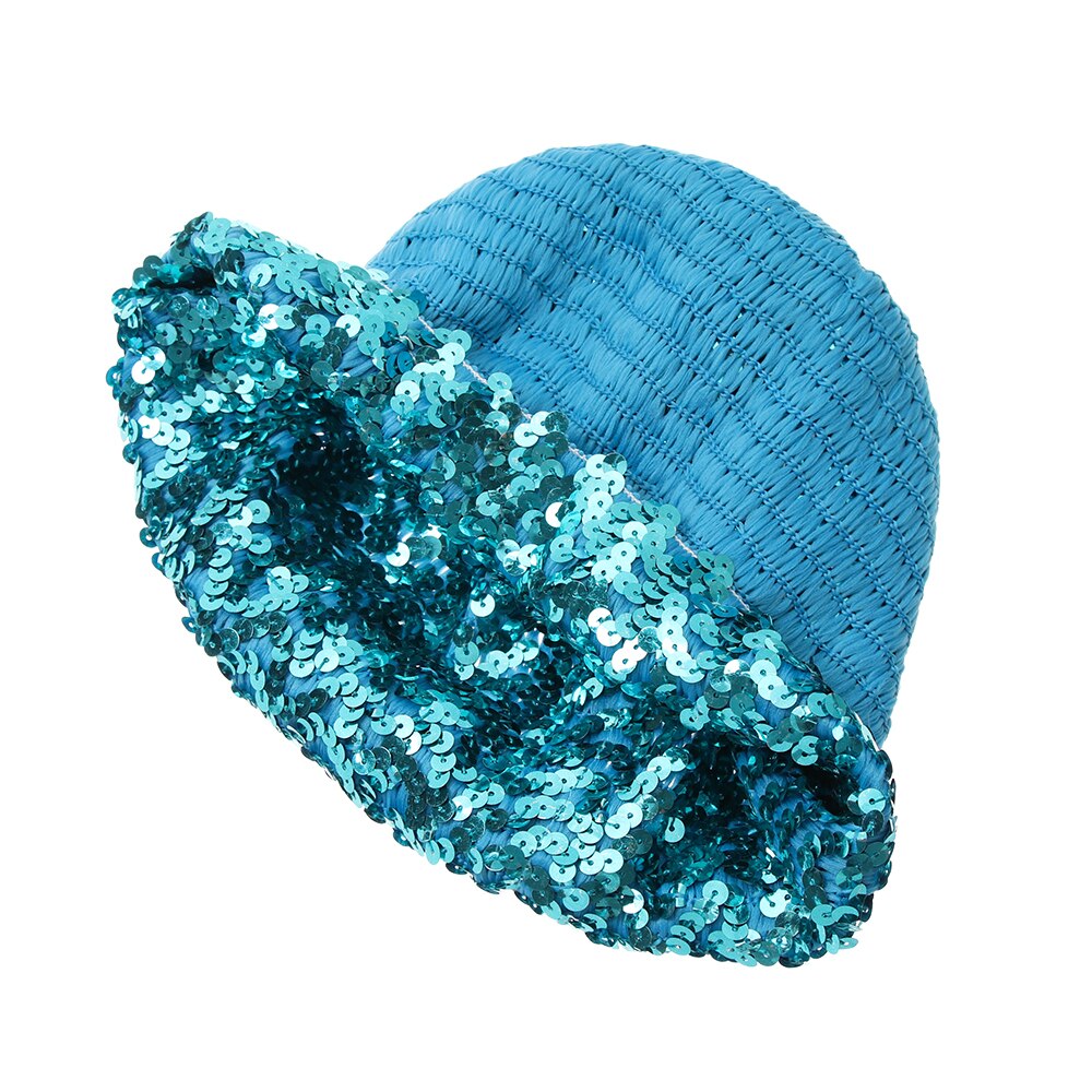 Kvinder pailletter hat skinnende kostume jazz glitter dans baret rund kasket dame tilbehør hue baret hat britisk stil