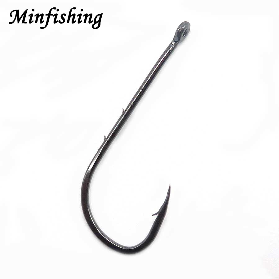 Anzuelo de pesca minfishing de acero con alto contenido de carbono, 100 piezas, con doble púas y cebo.