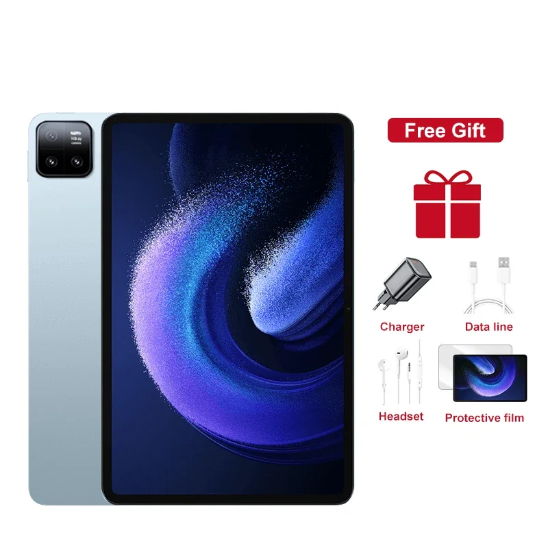 2025 Pad 6 Pro Originele Tablet 10.1 inch Android 14 Snapdragon 8gen2 Global 16 GB + 1024 GB 10000 mah 5G Dual SIM WIFI HD Volledig Scherm: Blauw