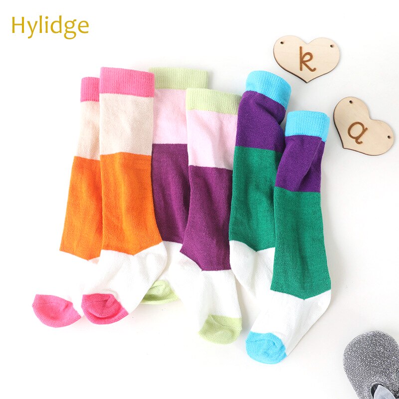 Hylidge Rainbow Infant Baby Knee Long Socks Patchwork Candy Color Baby Kids Girl Boy Long Socks Children Socks