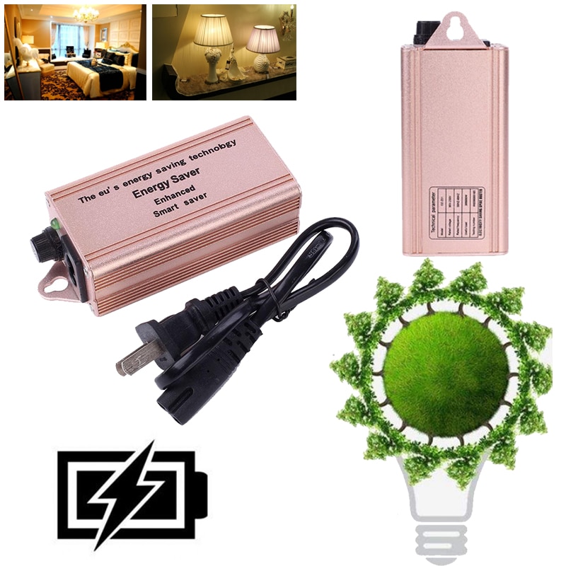 Smart Power Saver Energy Saver Electricity Power Smart +US Plug Rose Gold for Home Office Box Saving