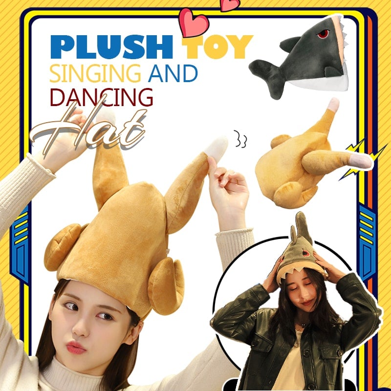 Plush Toy Singing And Dancing Singing 2022 Turkey Thanksgiving Hat Novelty Cooked Chicken Bird Secret Santa Fanc