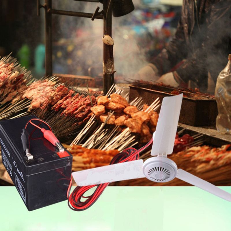 Universal DC 12V 6W Ceiling Fan Air Cooler Motor Battery Fan for Car Bed Camping Outdoor Picnic Tent Motorcycle Barbecue