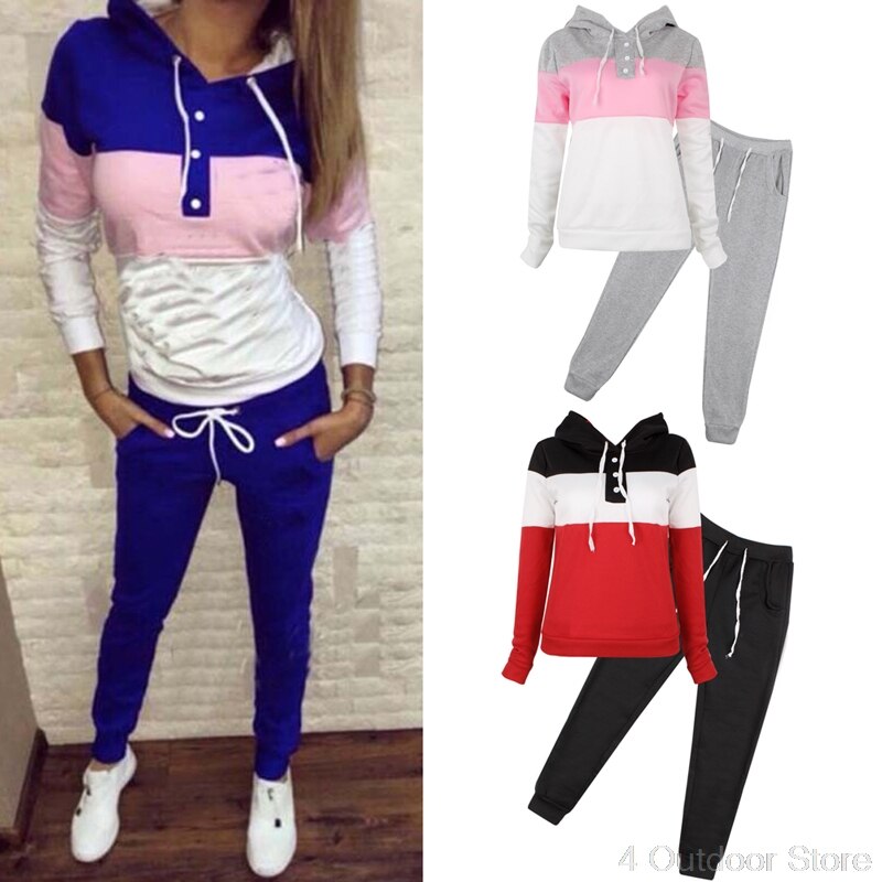 Women Casual Tracksuit Hoodie Sweatshirt Sweater Pants Sports Jogger Outfits Set O01 20