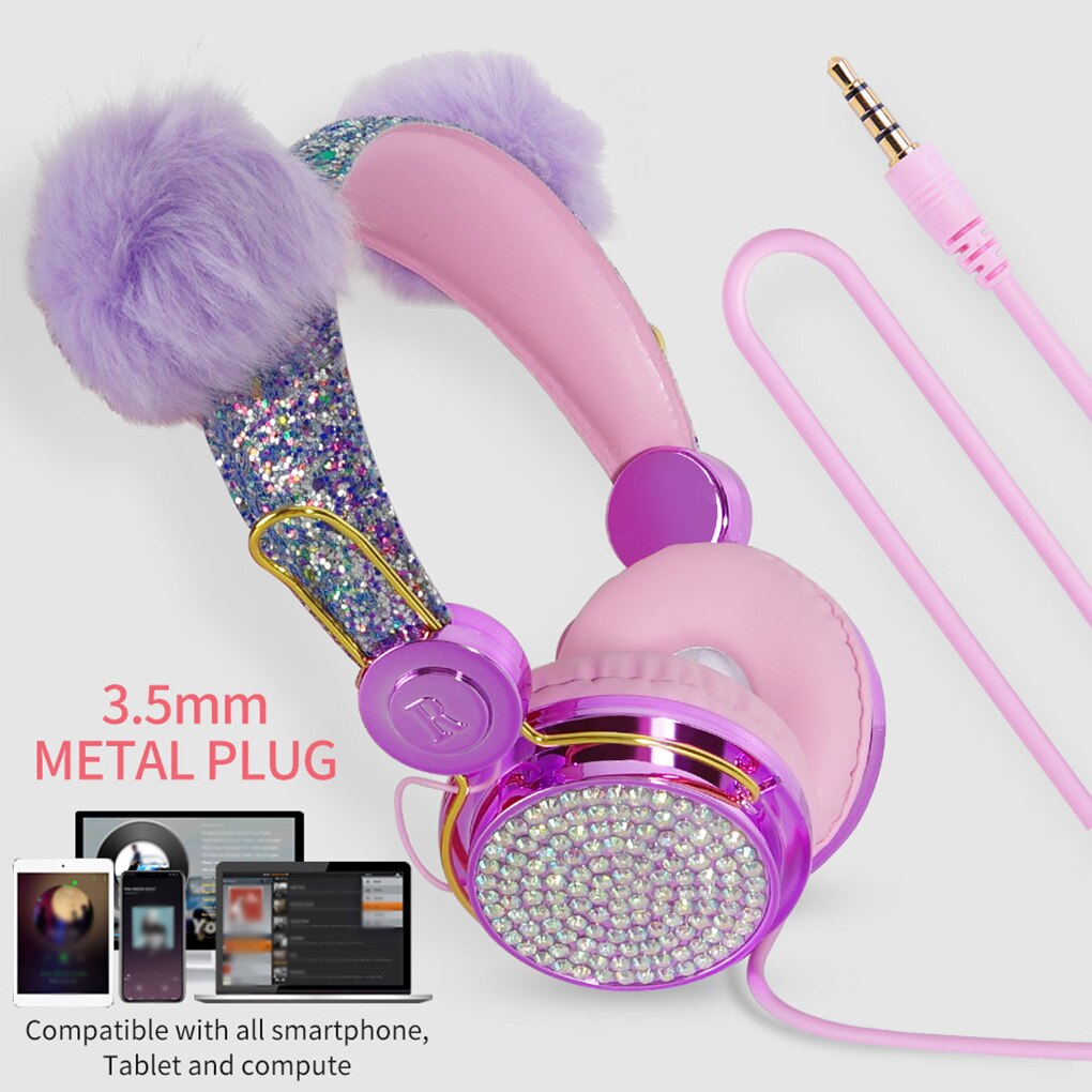 Children Headset Cartoon Wired 3.5mm Kids Headphone Portable Adjustable Headphone for Phone Computer Laptop