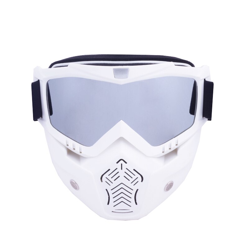 Men Women Ski Goggles Snowboard Snowmobile Eyewear Detachable Mask Snow Winter Skiing Glasses Motocross Sunglasses: S043 Silver Lens