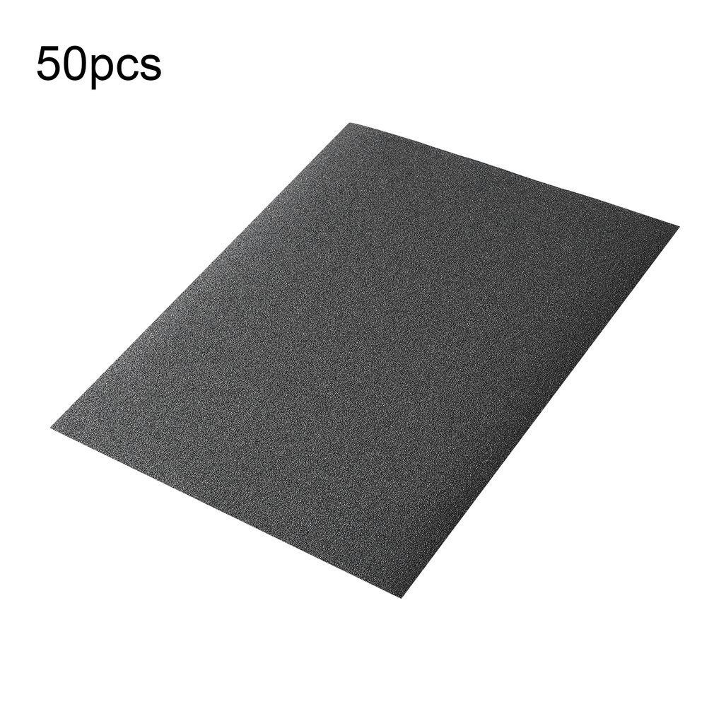 50 Sheets Black Waterproof Abrasive Paper Silicone Carbide Electro Coated Abrasive Paper Wet&Dry Usable CC45P