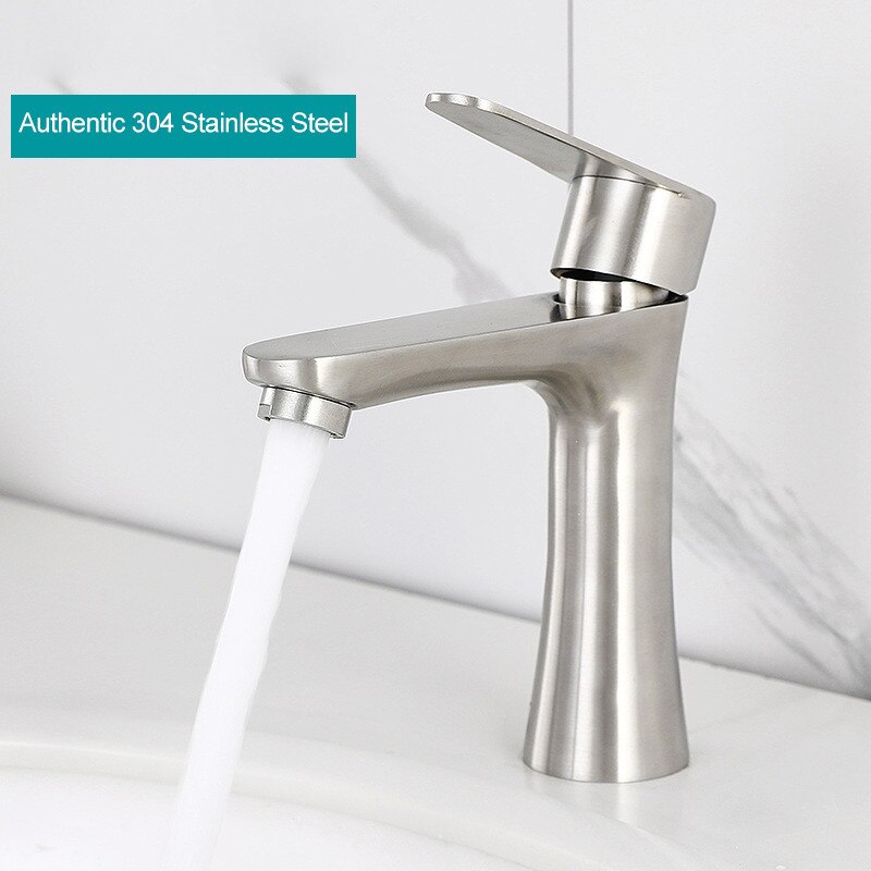 304 Stainless Steel Bathroom Faucet Basin Faucet Toilet Washbasin Single Cold Water Tap Bathroom Accessories