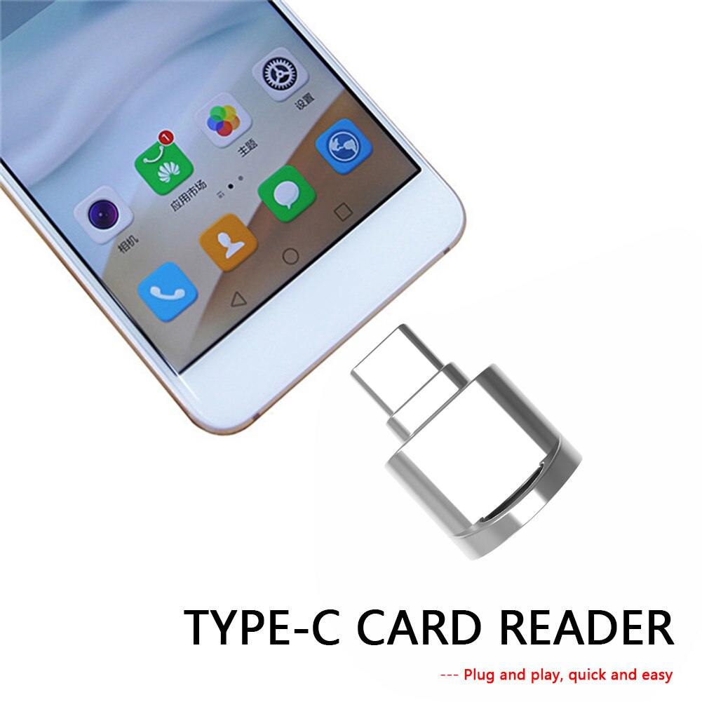 Mini Portable USB Type C Card Reader 512GB OTG TF Memory Card Reader for Smartphone Tablet Laptop Desktop PC