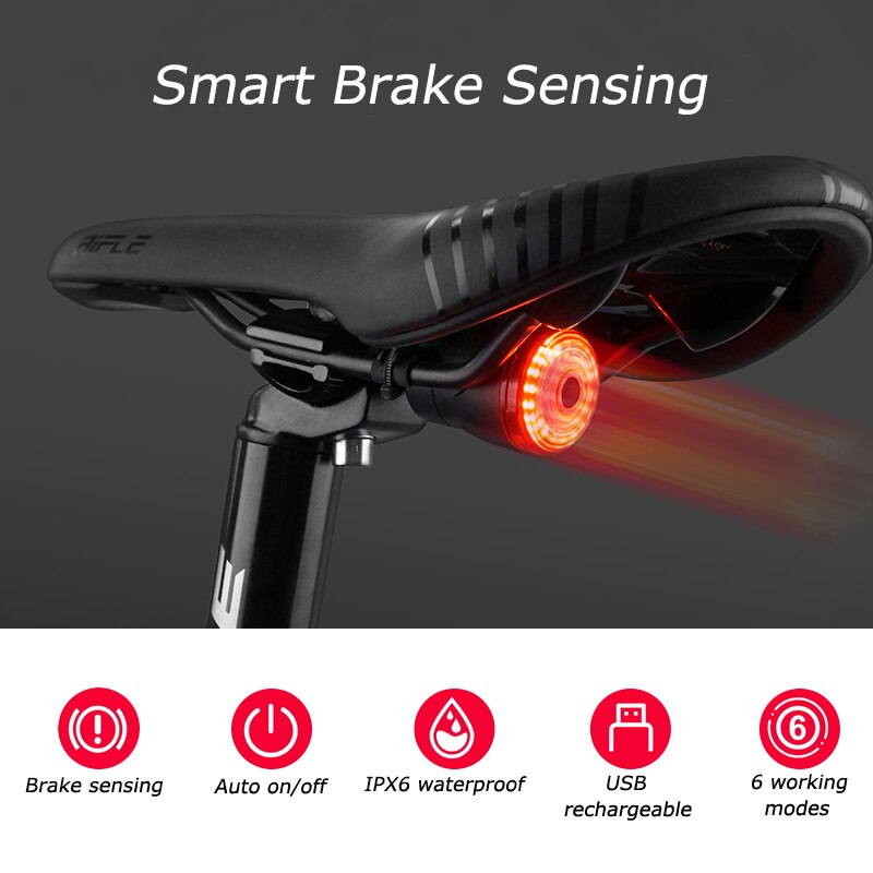 Leadbike Smart Rem Sensing Fiets Achterlichten Fietsen Licht Waterdichte Usb Opladen Fiets Led Achterlicht Mtb Accesorios