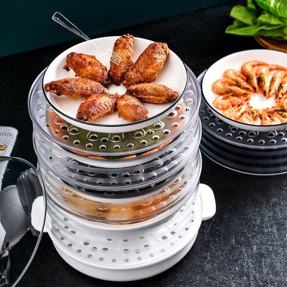 Household Stackable Insulation Dust Proof Food Container Leftover Lid Dish Cover preservation effect maintains the temperature