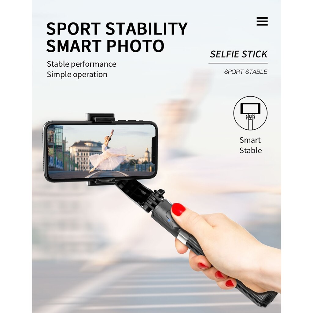 Håndholdt gimbal stabilisator anti-shake bluetooth selfie stick holder justerbar stativ smart telefonholder til ios android штатив