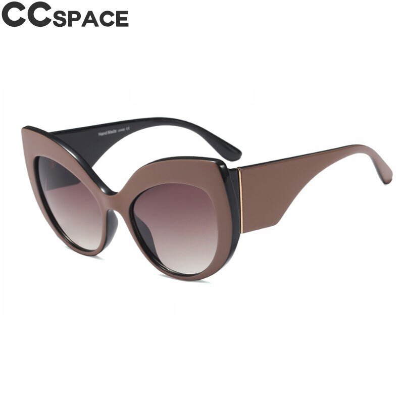 45616 slangeskindsmønster store katteøje-solbriller i overstørrelse til kvinder  uv400 vintage-mærkebriller: C4 kaffe sort