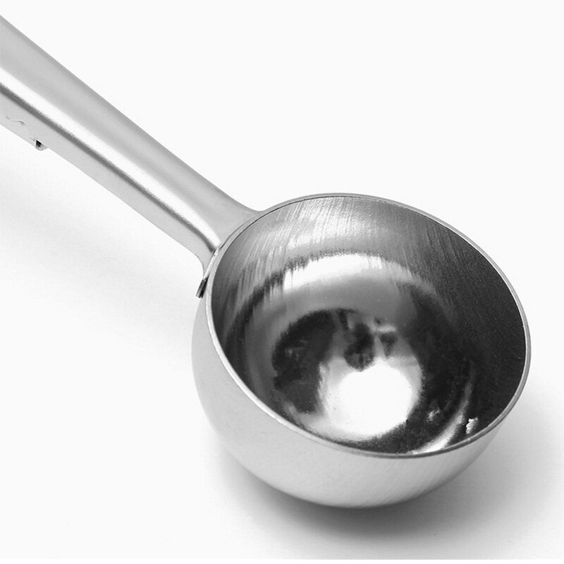 2-in-1 Coffee Scoop, Stainless Steel Long Handled Tea Spoon with Bag Clip