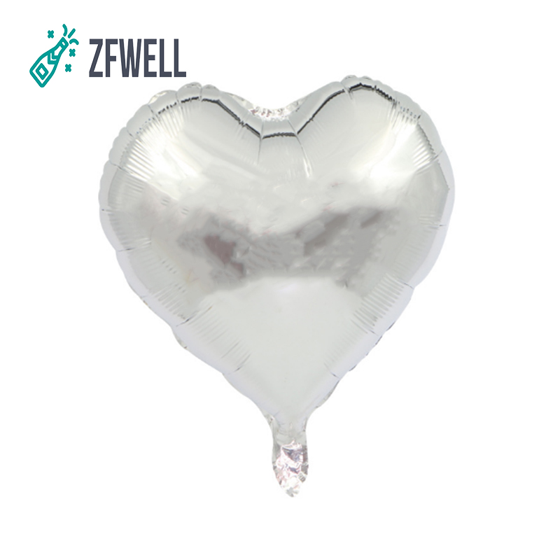 Zfwell 5 stk/parti 18- tommer hjerteformet aluminiumsballong brudekjole layout kjærlighetsballong valentinsdag festscene dekorasjon .9