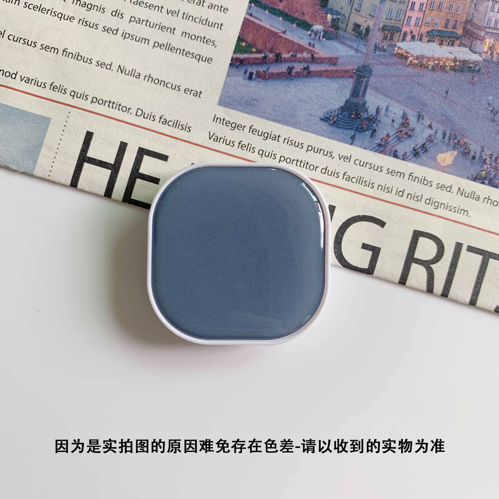 Solid Color Square Phone Holder Foldable Tablet Stand Socket Finger Fit Easy Grip Universal for iPhone 11 X XR Xiaomi note 9 pro: N11 Sea blue