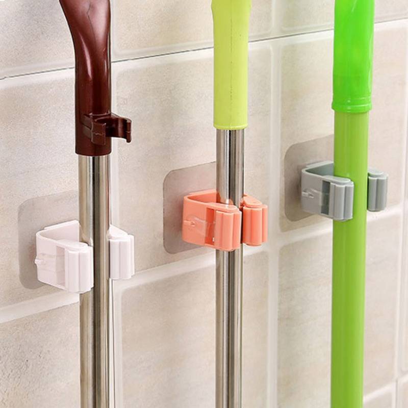 Selbstklebende Mehrzweckhaken für Küche und Badezimmer, Wandmontage, Mopp-Organizer, Halfter, Bürste, Besen-Organizer, stärker Aufhänger