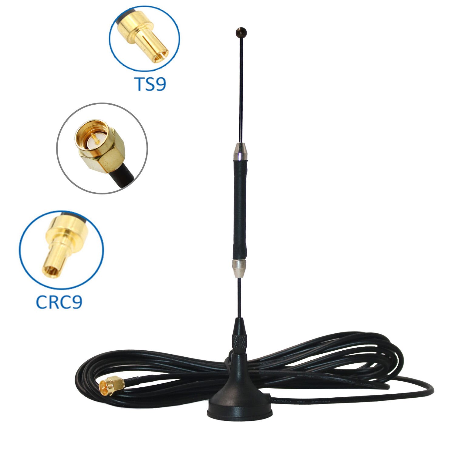 Antena 4g 10dbi sma, antena 3g 2.4g lte com base magnética cabo de extensão de 3m ts9 crc9 macho para modem roteador sem fio