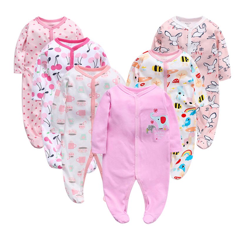 Babykleding met lange mouwen voor meisjes en jongens, rompertjes met lange mouwen, rompertjes voor baby's, pyjama's en rompertjes voor baby's vanaf 0-12 maanden.: E456-003 / 6m