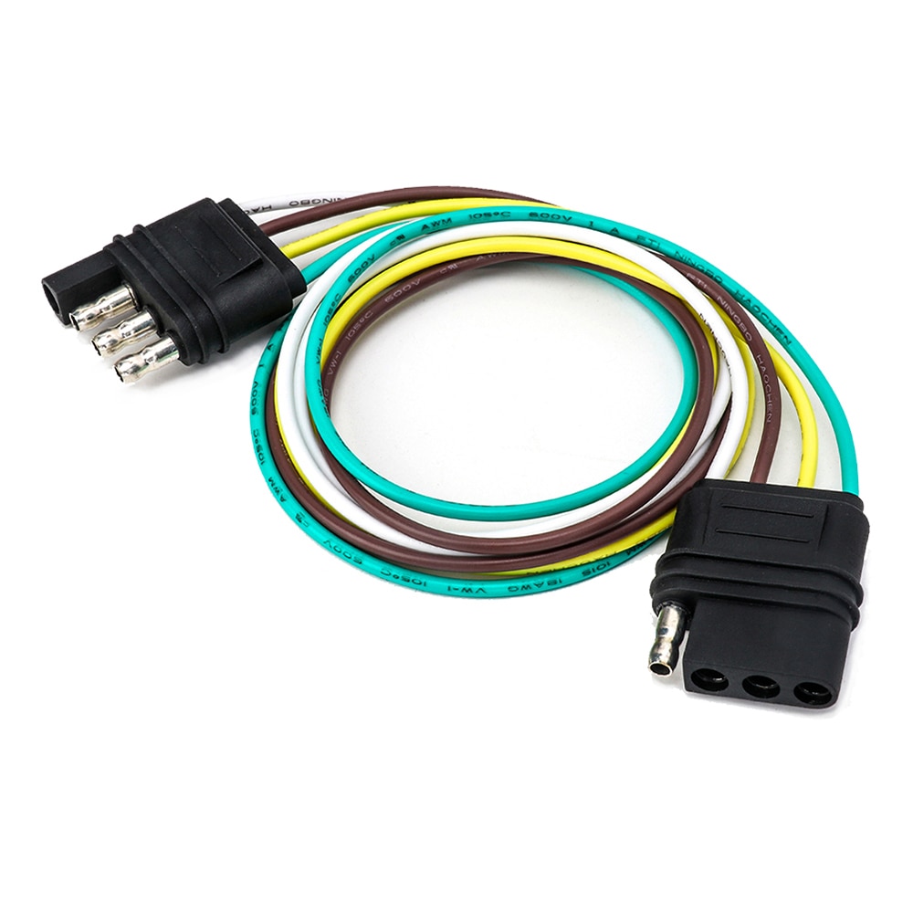 4-pin Flat Plug with Socket Trailer Cable Adapter AWG Wiring Harness Connector Trailer Power Socket