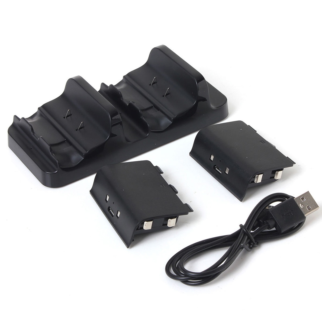 Dubbel oplaadstation, dockstandaard,  + 2 batterijen voor de draadloze xbox one-controller